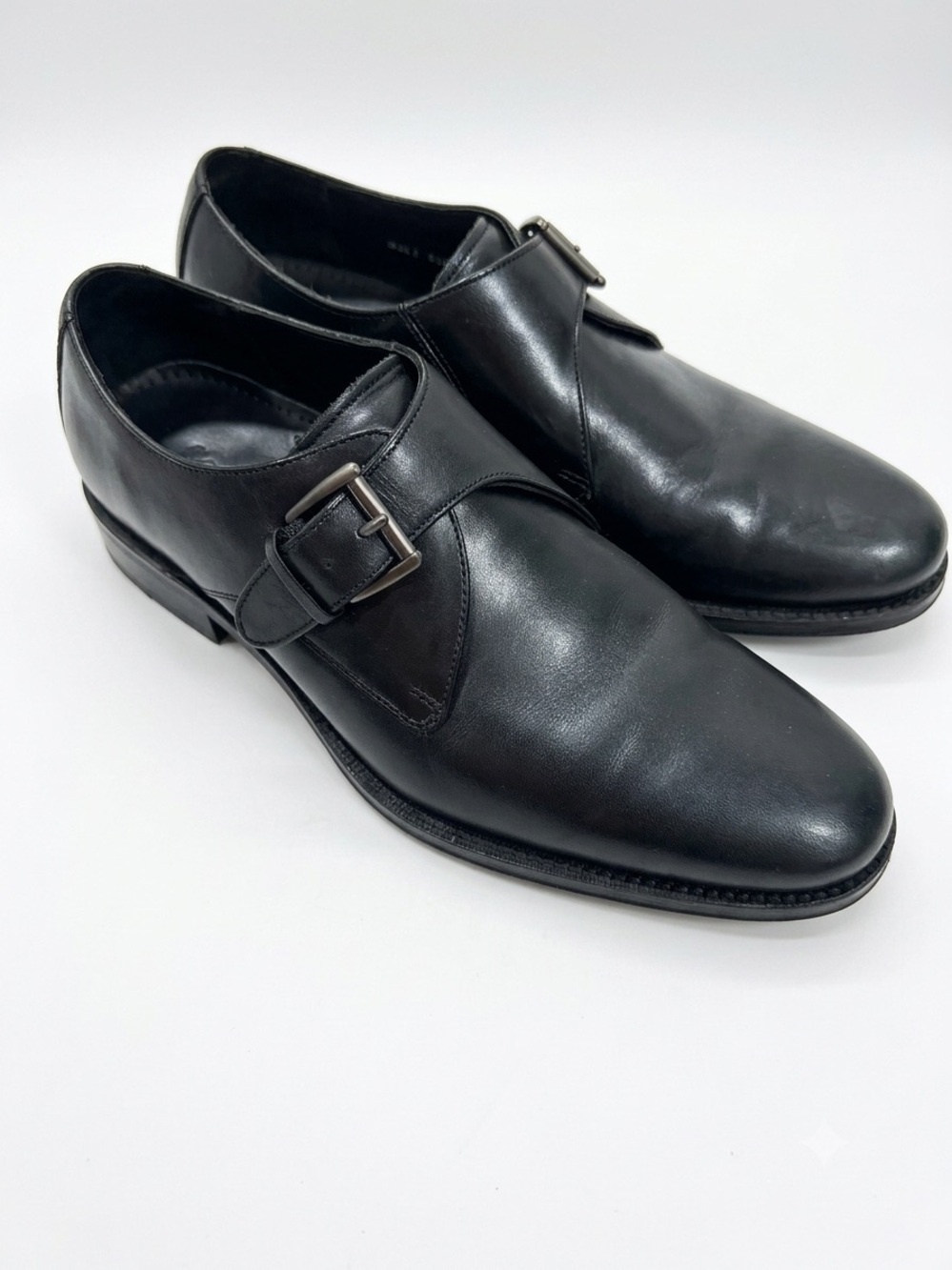 Cole Haan Men's Black Leather Single Monk Strap Dress Shoes Size 8.5